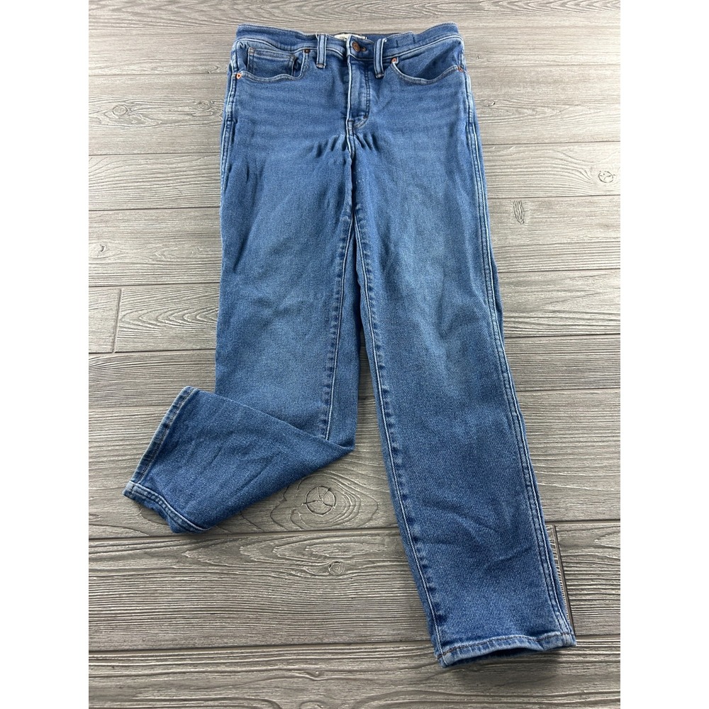 Madewell Stovepipe Jeans Womens 28 High Rise Light Wash Blue Straight Denim
